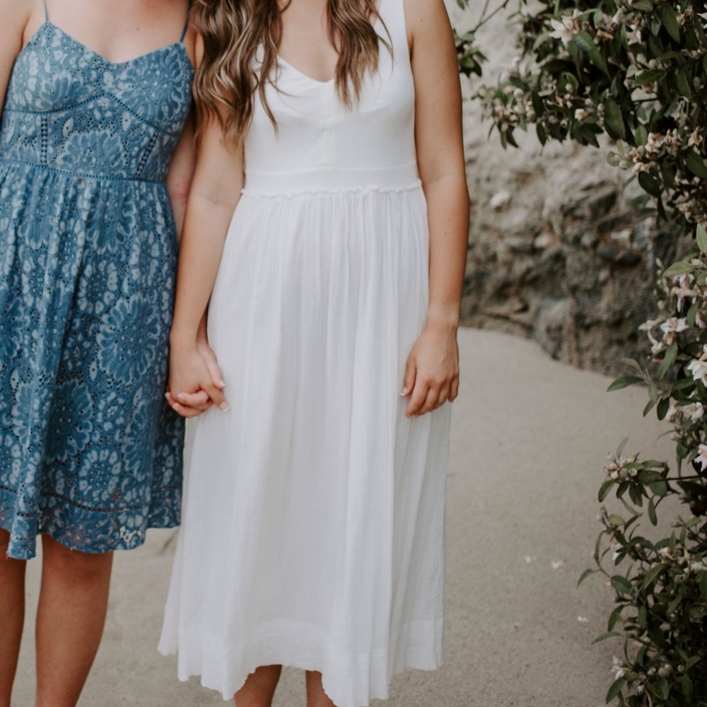 White flowy dress